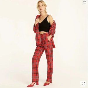 J Crew Plaid Pants Full-length straight-leg bi-stretch wool pant in Good Tidings